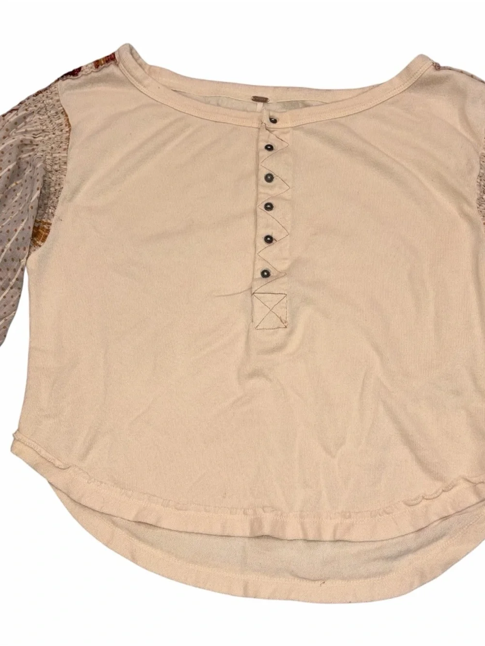 Free People Light Magic Long Sleeve Henley Tee Top Shirt size XS